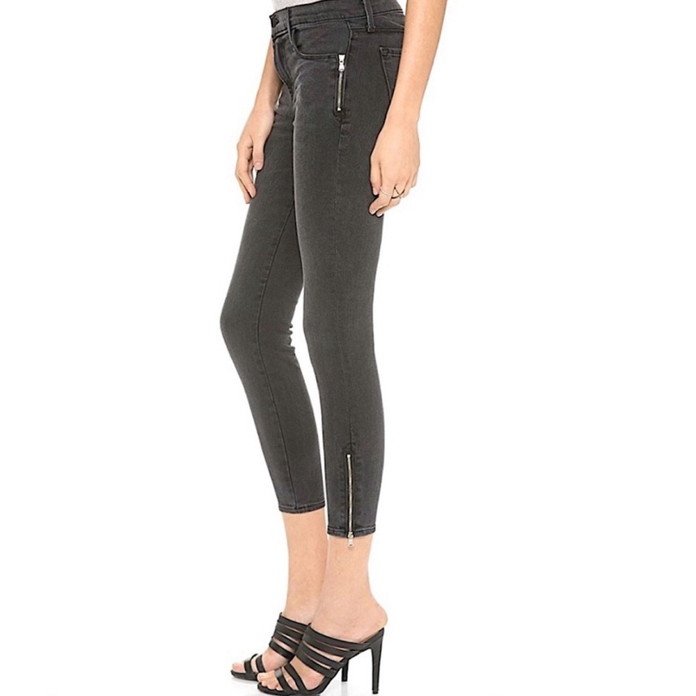 J Brand Dark Grey Ankle Zipper Skinny Size 27